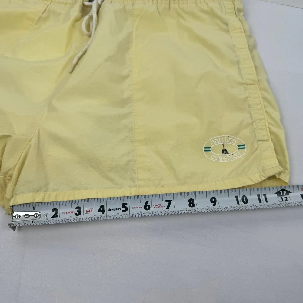 VTG Nautica Men's Yellow Swim Trunks Beach Retro Hipster‎ 38W Size XL